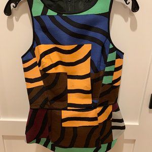 Tibi Wool and silk peplum sleeves top, size 0